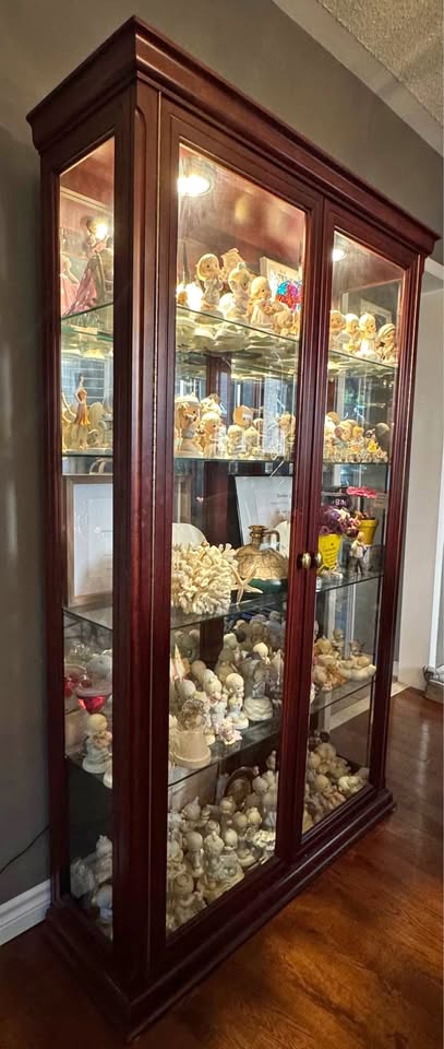 Elegant Solid Wood Display Cabinet with Lighting