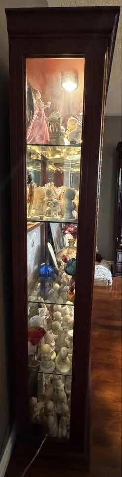 Elegant Solid Wood Display Cabinet with Lighting image indicator(2)