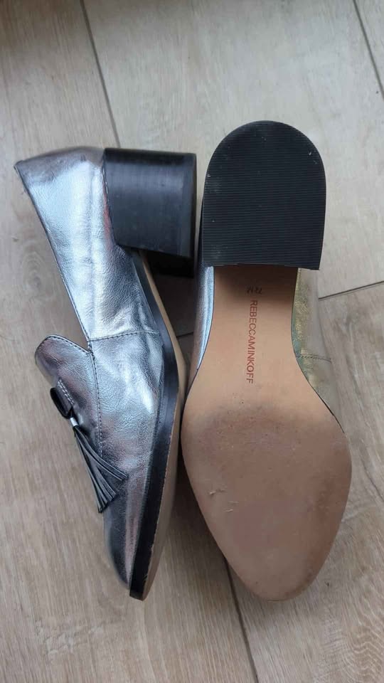 Rebecca Minkoff silver block heel loafer size 7.5 - photo 5