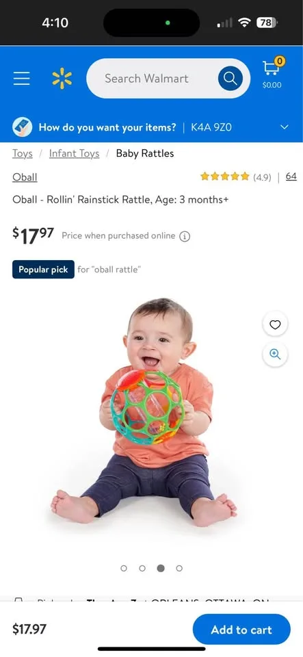 Oball - Rollin' Rainstick Rattle image indicator(2)