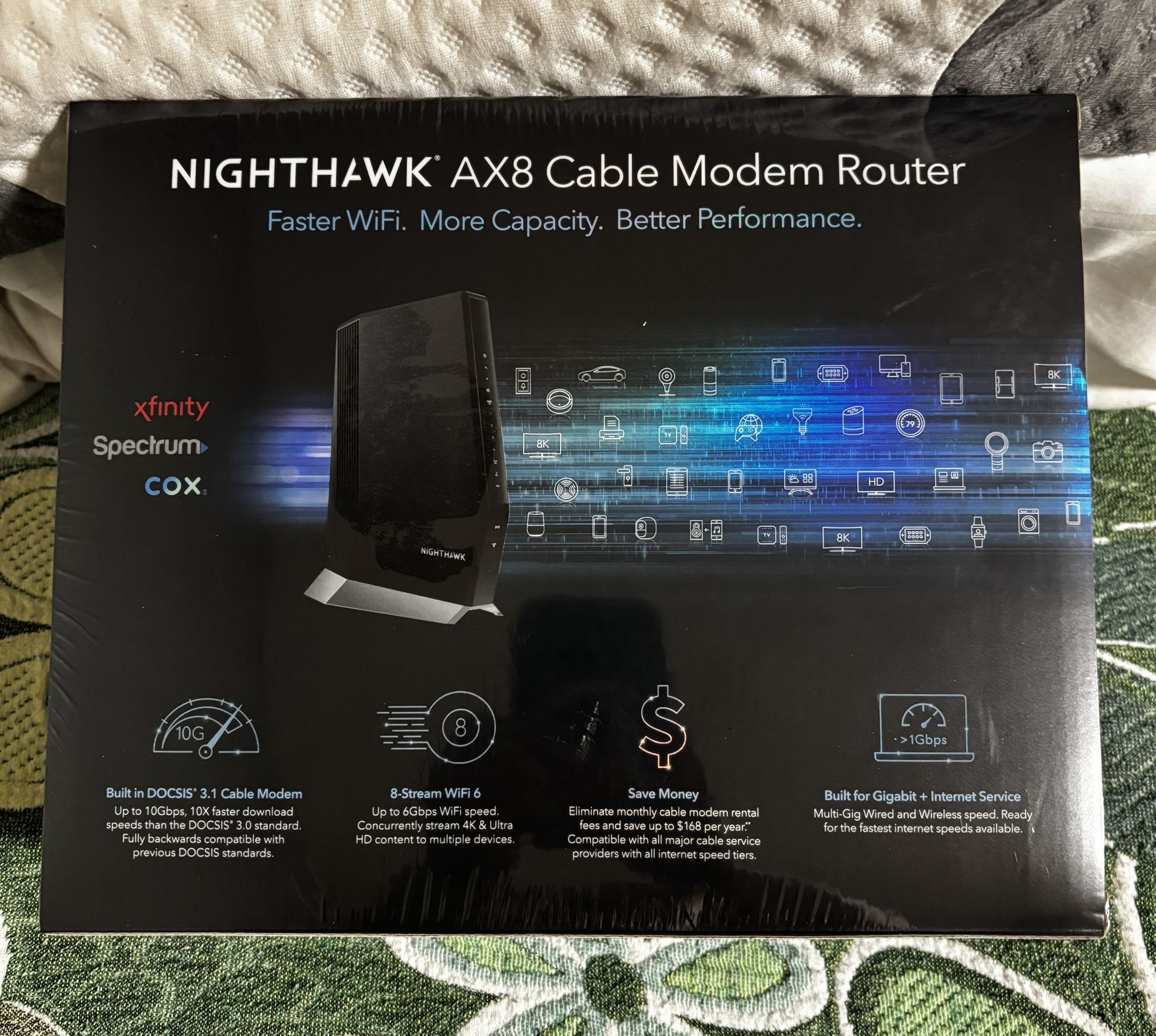 NETGEAR AX8 WiFi Cable Modem Router AX6000 BRAND NEW!! - photo 3