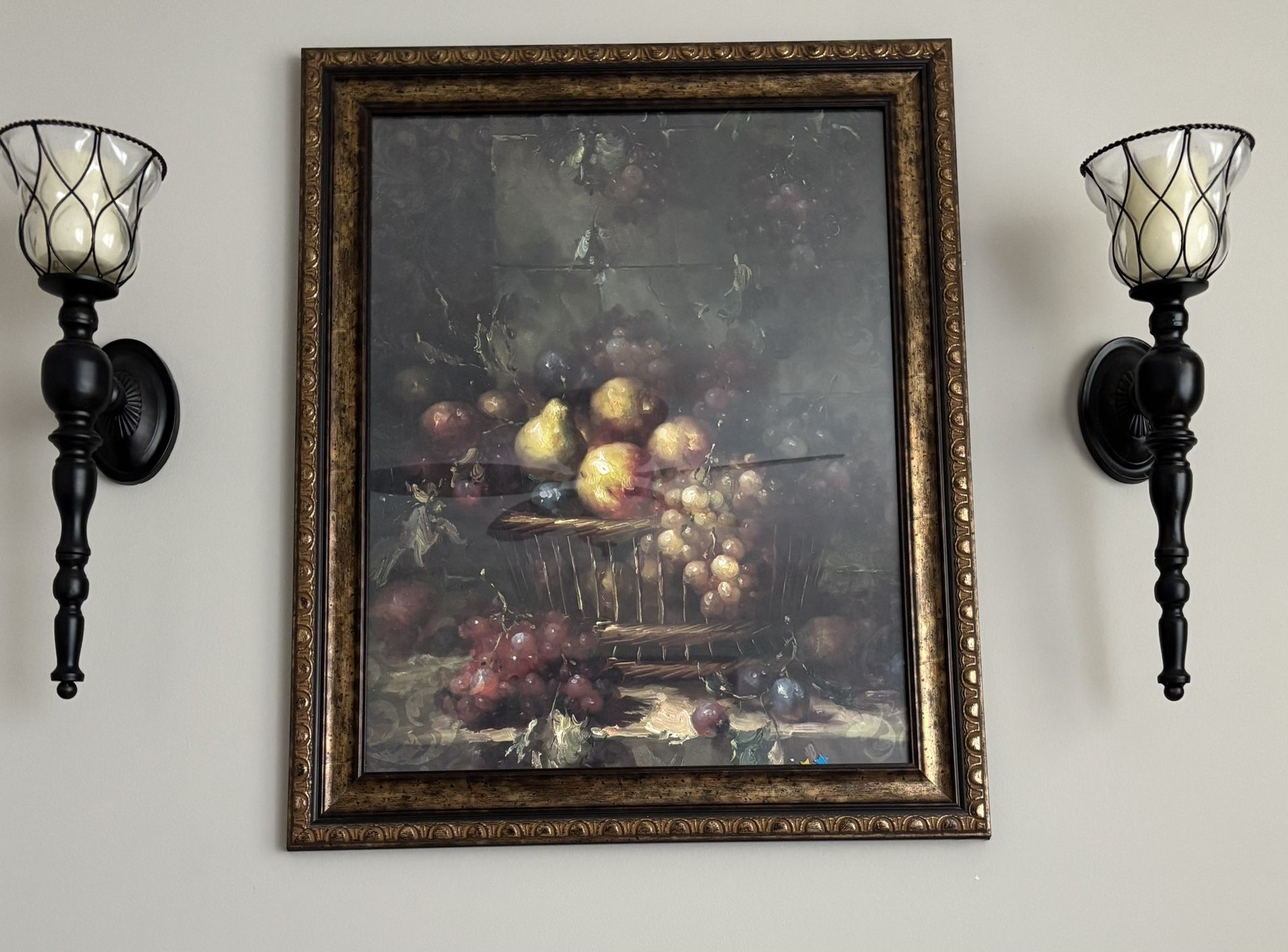 Fruit Framed Print 28X22 with 2 Wall Sconce - photo 2