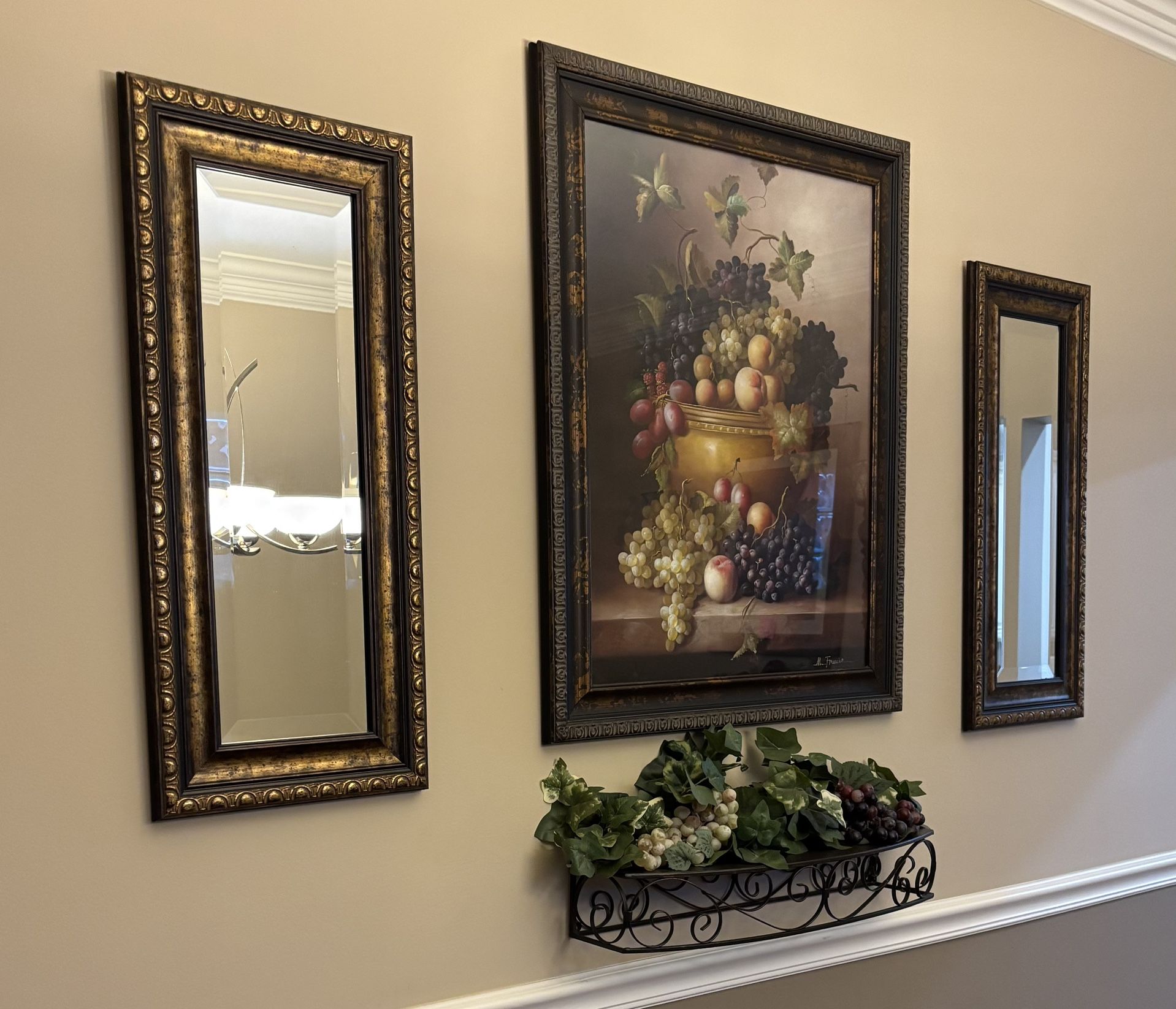 Bordeaux Fruit Framed Print with Mirrors and Metal Shelf - photo 3