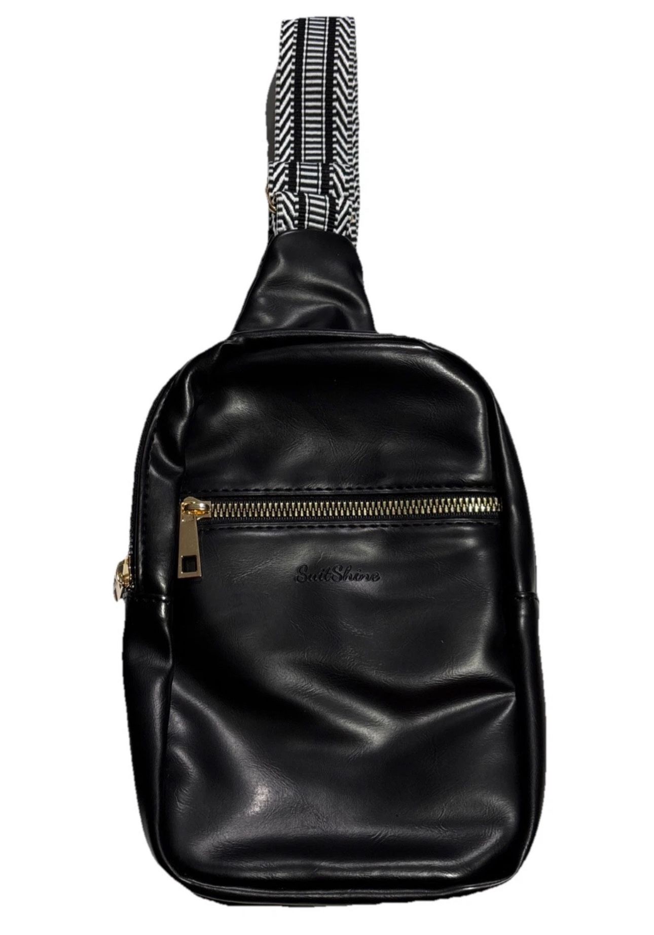 Chest Bag Sling Crossbody Black Guitar Strap Zip Pockets New - photo 3