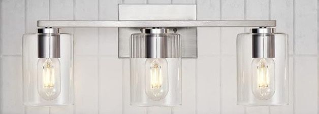 3-Light Vanity Light, Brushed Nickel Fixtures