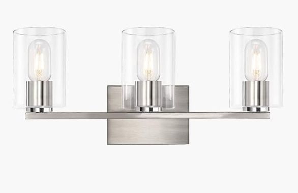 3-Light Vanity Light, Brushed Nickel Fixtures - photo 4