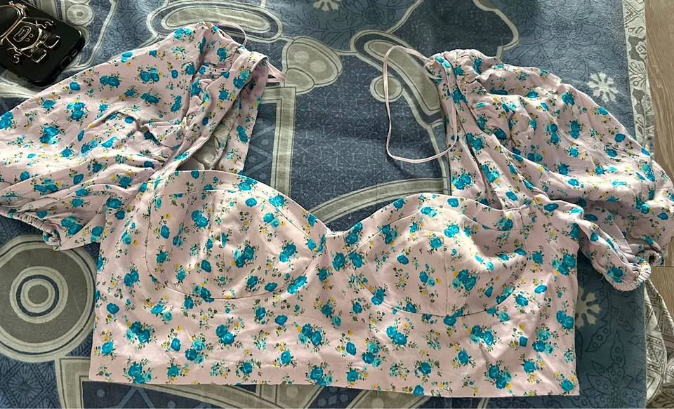 Zara Floral Corset Top - Size XL thumbnail