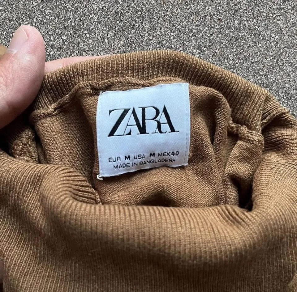 Zara Brown Long Sleeve Turtleneck Sweater Shirt Womens Medium image indicator(2)