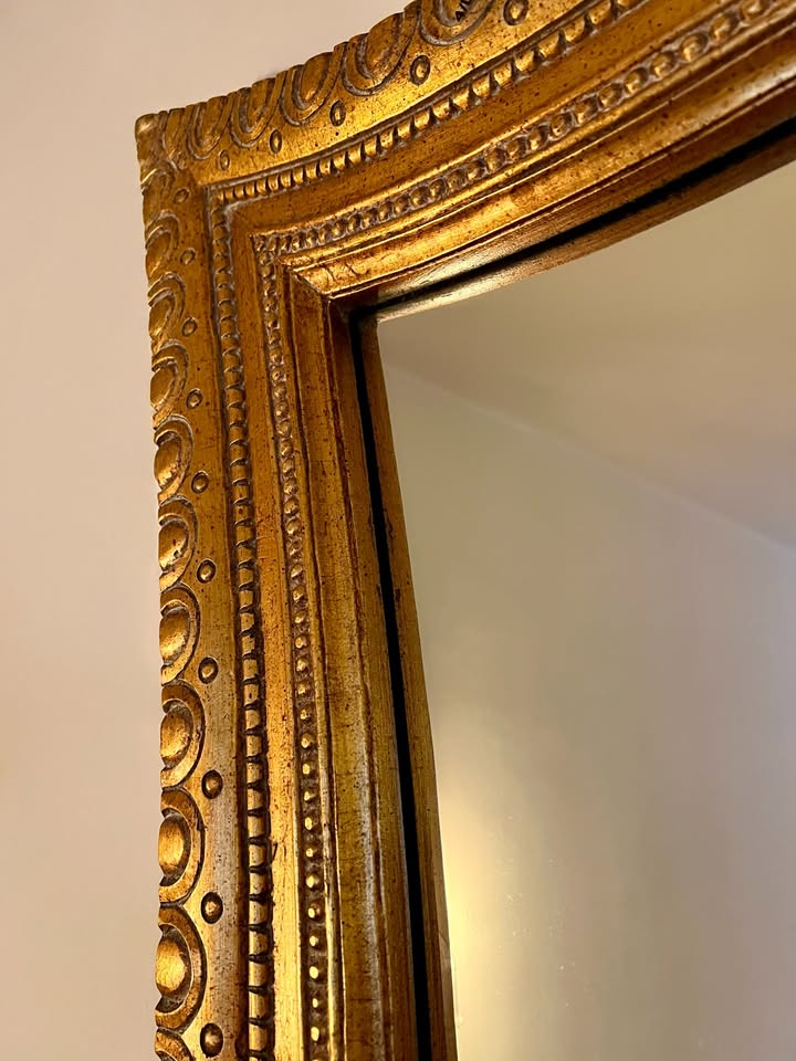Vintage Gold Wavy Oversized Frame Mirror – 82” x 34” - photo 3
