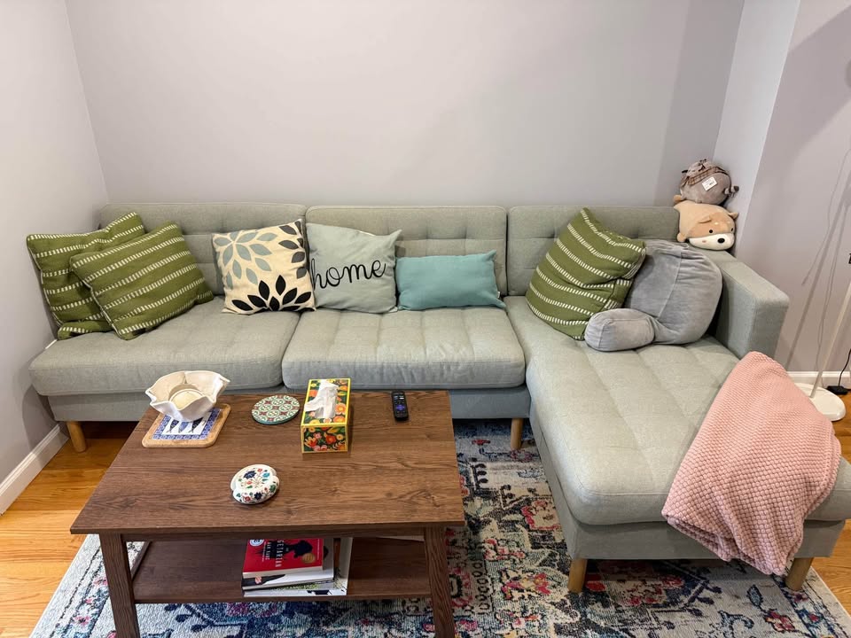 Light Green Sectional Couch - photo 2