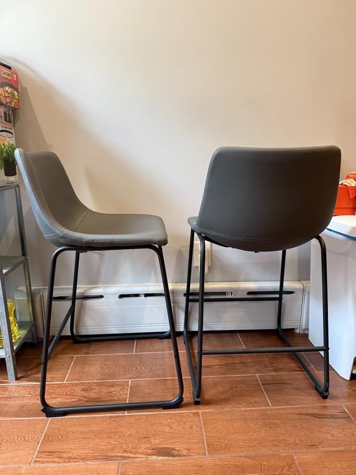 2 Gray Counter-height bar stools