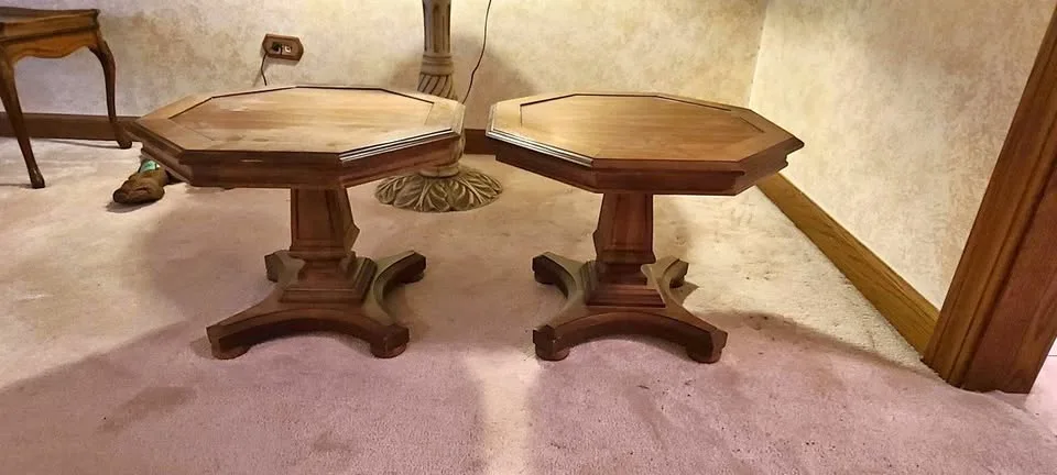 Pair of Oak Octagon Tables thumbnail