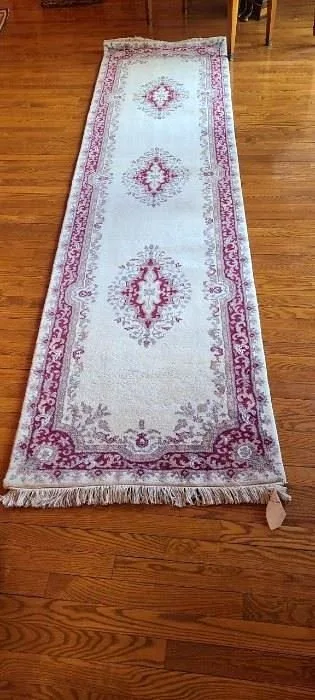 Runner in Red and White Wool India with Tags thumbnail