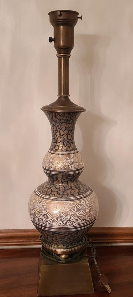 Vase Shaped Metal Cloisonne Lamp - photo 2