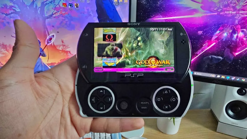 Sony PSP Go black with 64GB of games and charger thumbnail