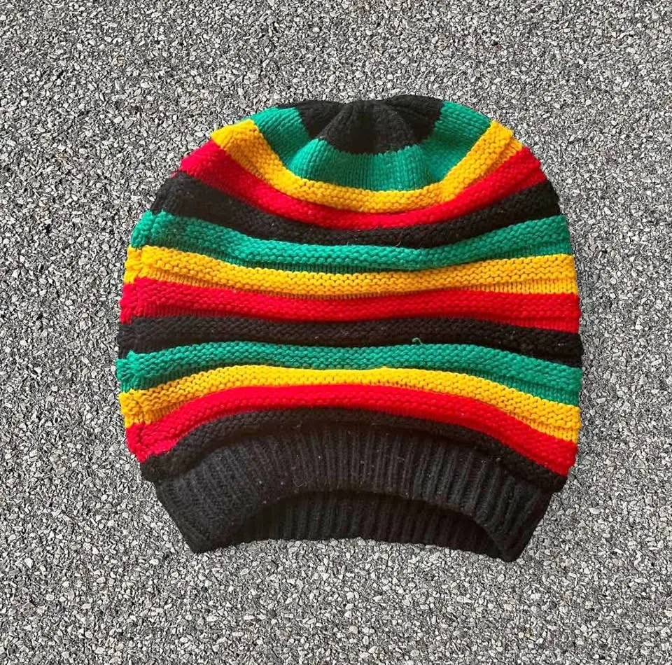 vintage handmade Rasta beanie, great for winter & autumn thumbnail