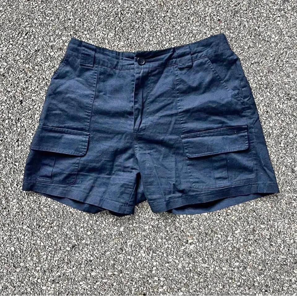 Plain Black/Blue cargo shorts thumbnail