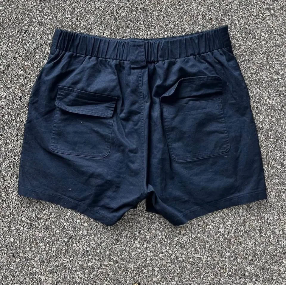 Plain Black/Blue cargo shorts image indicator(3)