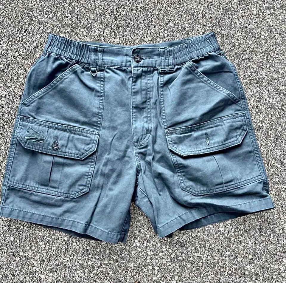 WINDRIVER GREEN cargo shorts with button-up front thumbnail