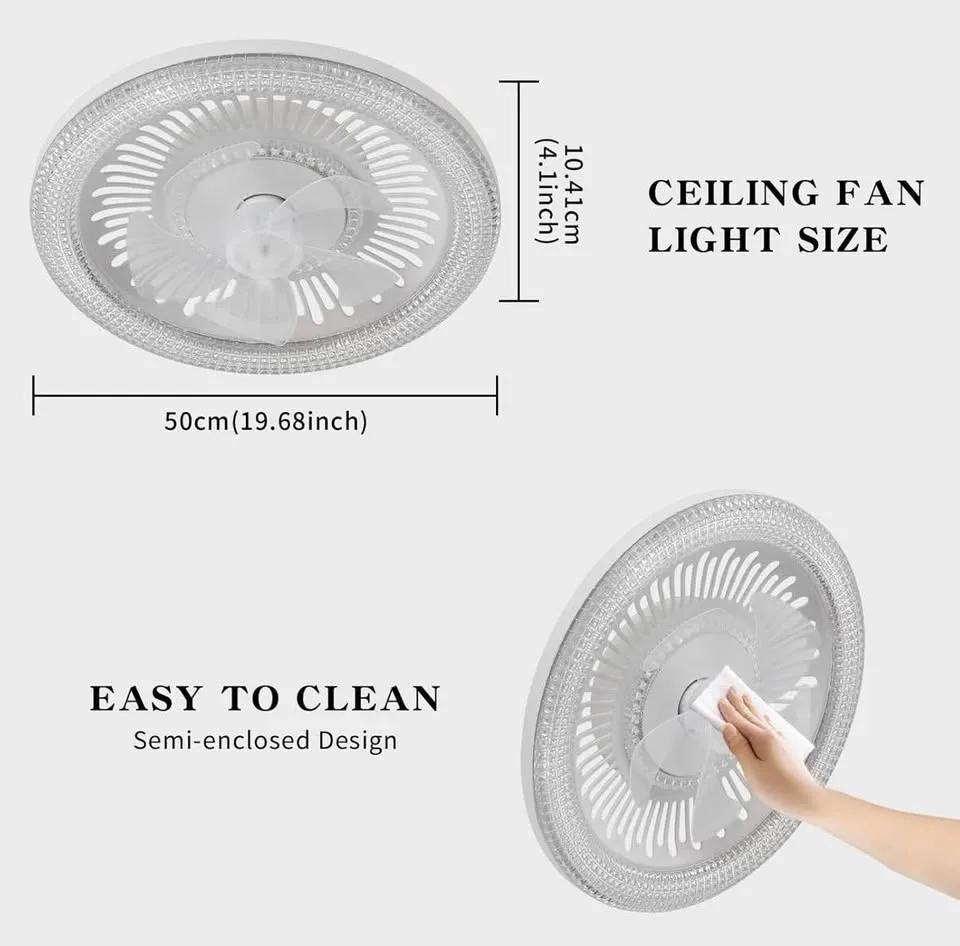 Spnoid 20" Low-Profile Ceiling Fan with Light & Remote image indicator(2)