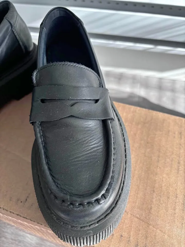 WOMEN'S CHARLIE PLATFORM LOAFERS IN BLACK thumbnail