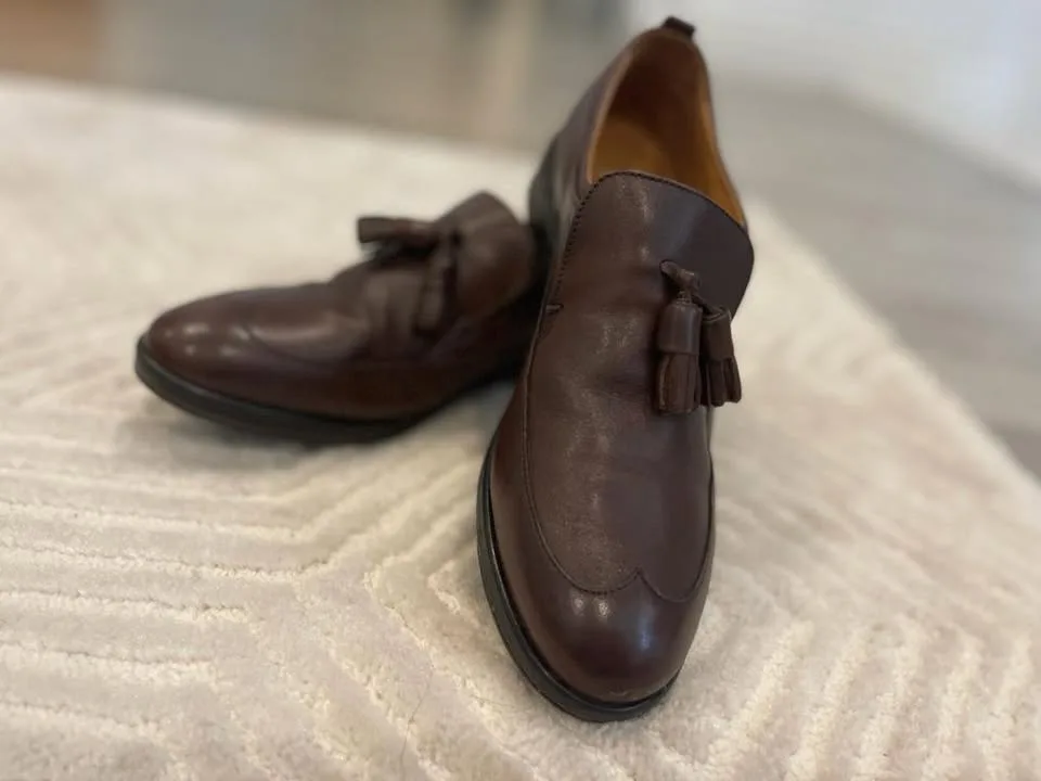 NavyBoot Leather Brown Loafers image indicator(2)