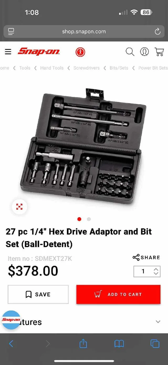 Snap-On 27 pc Bit Set image indicator(2)