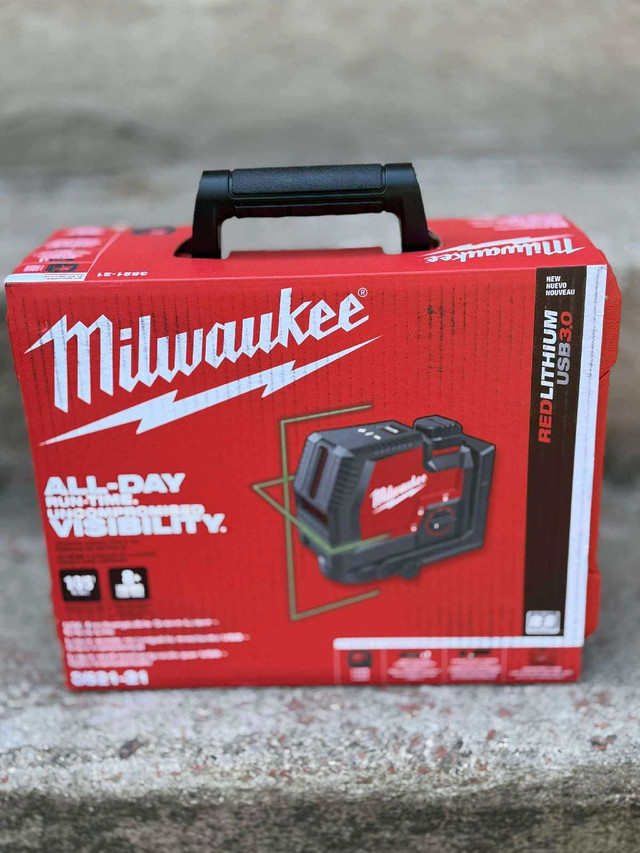 MILWAUKEE USB Rechargeable Green Cross Line Laser