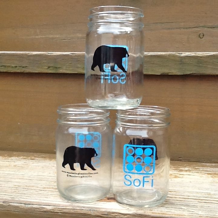 Trio Of SoFi Wandering Bear Coffee Jars - 4.75" Tall - Like New