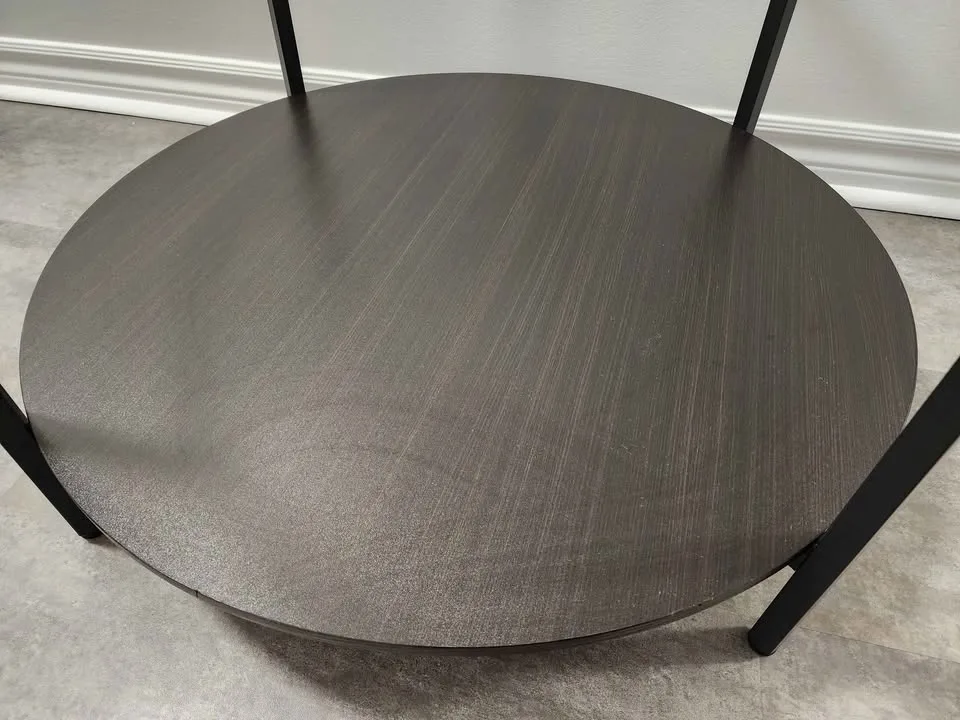 Modern Glass & Wood Side Table – Like New! image indicator(3)