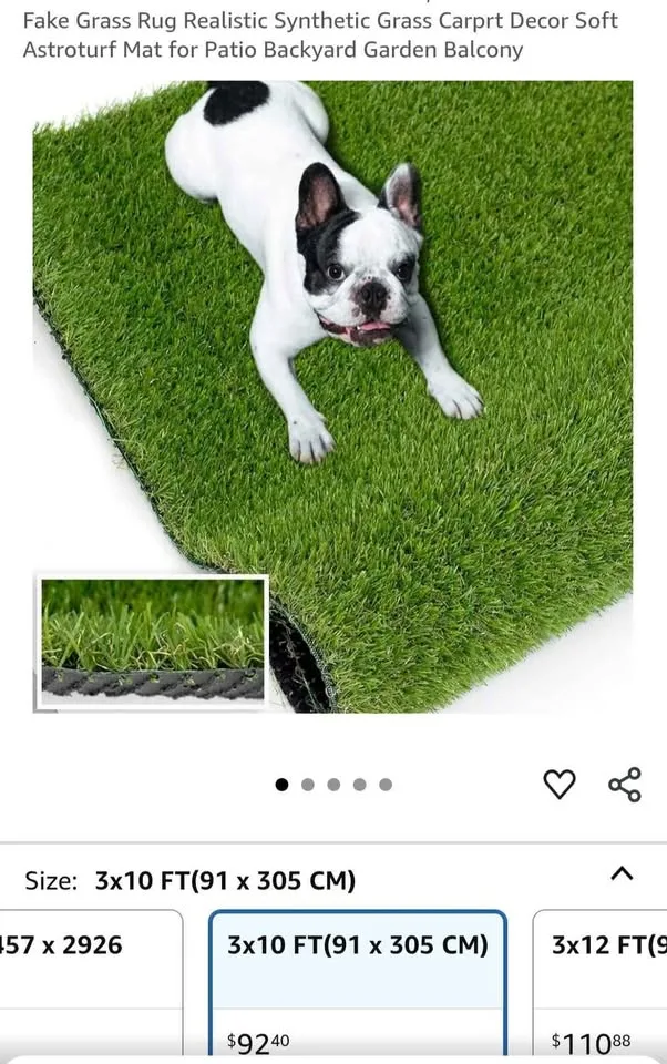 Artificial lawn grass 3'x10' image indicator(3)