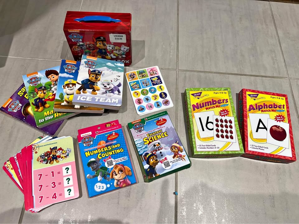 Paw patrol books and learning cards