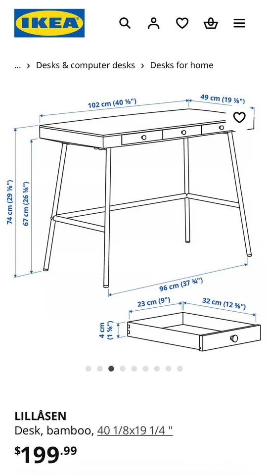 IKEA Bamboo Desk (orig. 230$) image indicator(4)