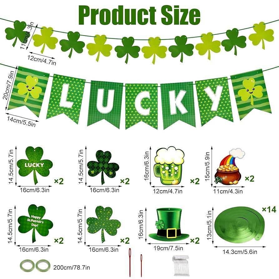 New 45 Pieces St Patricks Day Decorations
