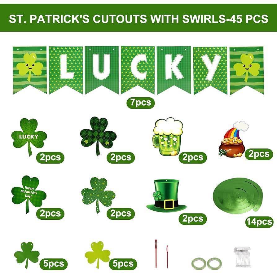 New 45 Pieces St Patricks Day Decorations - photo 2