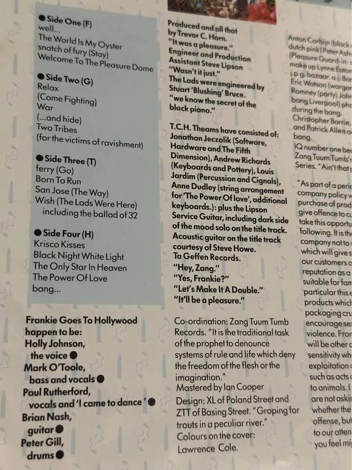 Frankie Goes to Hollywood vinyl. 2 records. Gatefold image indicator(5)