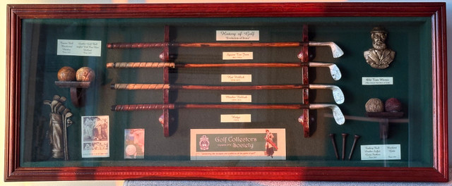 Framed Vintage Golf 'Woodies of Yore' Memorabilia