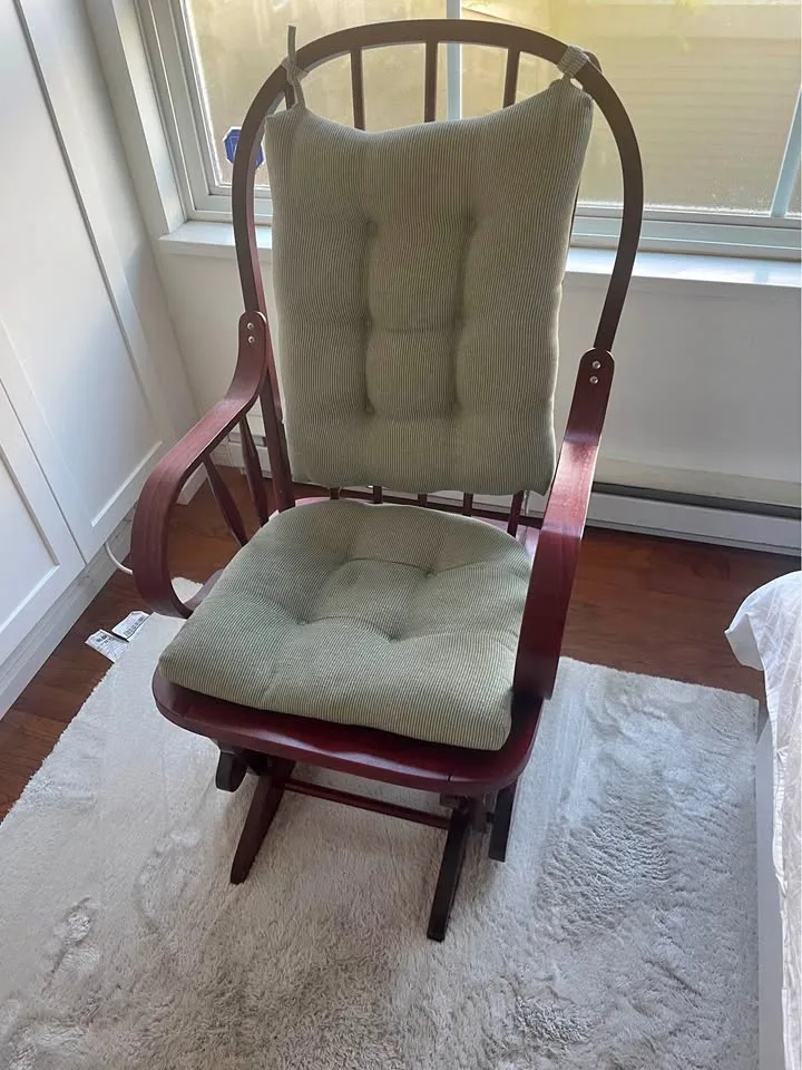 Space-Saving Wooden Glider Rocking Chair