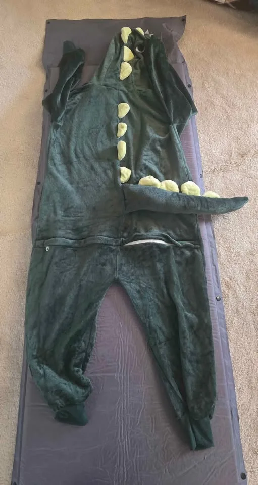 Brand New Dinosaur Onesie Pajama Costume – Size S 🦖💚 image indicator(2)