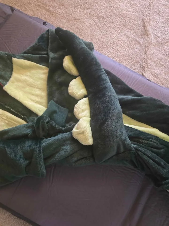 Brand New Dinosaur Onesie Pajama Costume – Size S 🦖💚 image indicator(7)