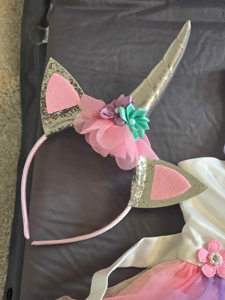 Brand New Unicorn Princess Dress Set – Size 5-6Y 🦄🌸✨ image indicator(2)
