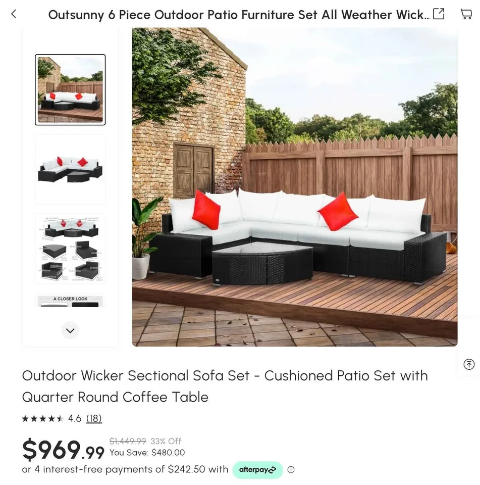 Brand new 6pc patio sectional set. Assembled. On sale image indicator(4)