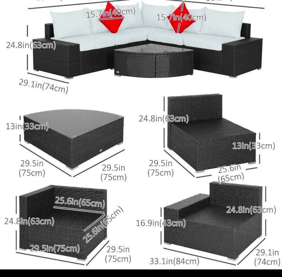 Brand new 6pc patio sectional set. Assembled. On sale image indicator(6)