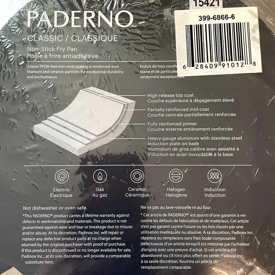 PADERNO 12” Non-Stick Frying Pan, Maroon image indicator(6)