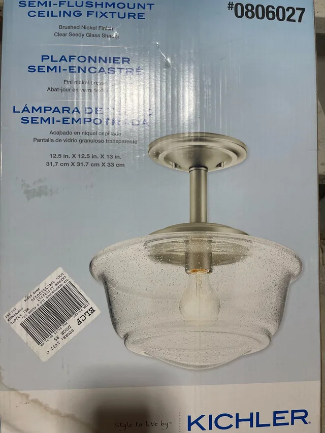 Semi flushmount ceiling light brushed nickel new image indicator(2)