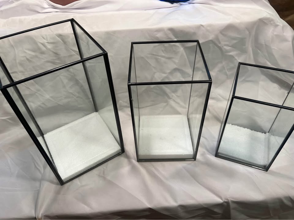 Set of 3 Glass Hurricane Candle Holders - photo 2