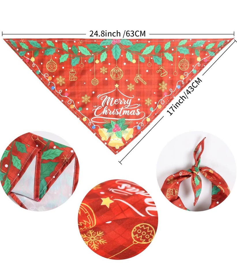 9 Pack Colorful Holiday Dog Bandanas Set - photo 2