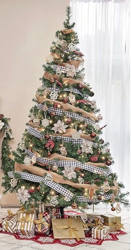 6FT Pre-lit Artificial Christmas Tree with Ornaments - photo 4