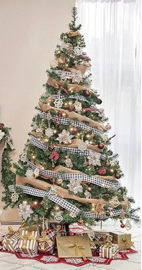 6FT Pre-lit Artificial Christmas Tree with Ornaments image indicator(4)