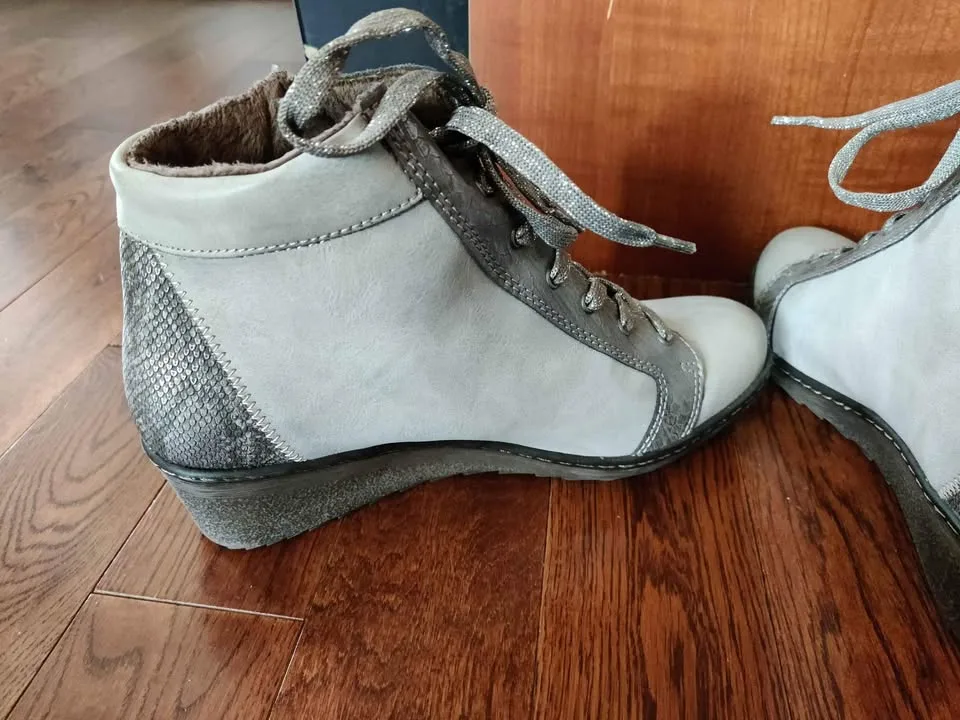 Spring Step Lilou Wedge Booties - Silver/Grey - Size 41 image indicator(4)